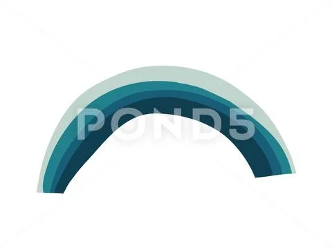 Hand drawn vector abstract cartoon modern graphic snow rainbow illustration art Stock Illustration