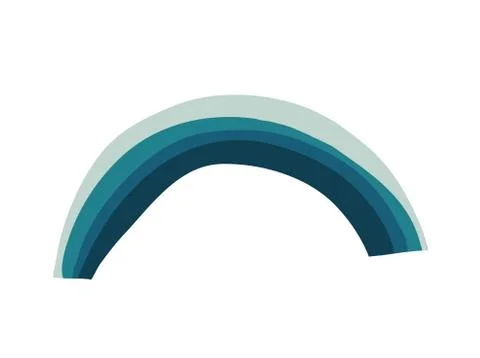 Hand drawn vector abstract cartoon modern graphic snow rainbow illustration art Stock Illustration