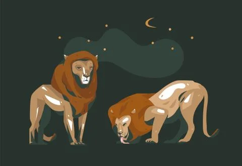 Hand drawn vector abstract cartoon modern graphic African Safari collage Stock Illustration