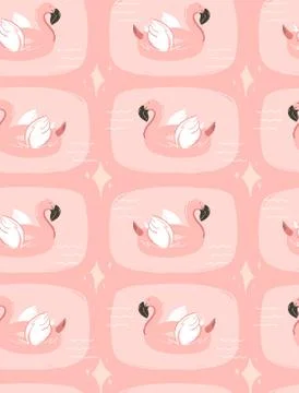 Hand drawn vector abstract cartoon summer time fun pop illustration seamless Stock Illustration