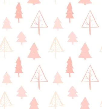 Hand drawn vector abstract Christmas decoration textured seamless pattern design Stock Illustration