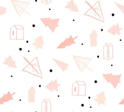 Hand drawn vector abstract Christmas decoration textured seamless pattern design Illustrazione stock