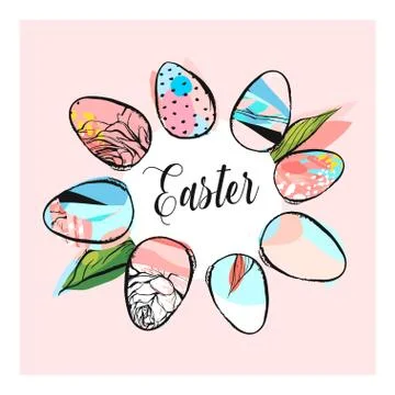 Hand drawn vector abstract creative texture Easter concept graphic trendy Stockillustratie