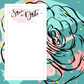 Hand drawn vector abstract creative unusual universal save the date card Stock Illustration
