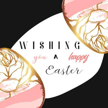 Hand drawn vector abstract creative Happy Easter greetings card design template イラスト素材