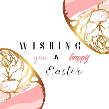 Hand drawn vector abstract creative Happy Easter greetings card design template Stockillustratie