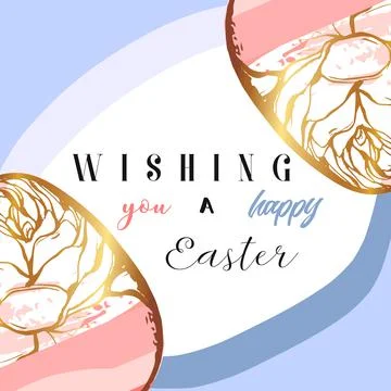 Hand drawn vector abstract creative Happy Easter greetings card design template Stockillustratie