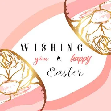 Hand drawn vector abstract creative Happy Easter greetings card design template Stock Illustration
