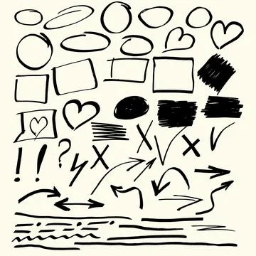 Hand drawn vector abstract elements Stock Illustration