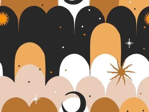 Hand drawn vector abstract flat stock graphic icon illustrations seamless Stock Illustration