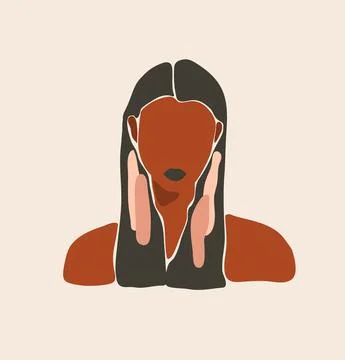 Hand drawn vector abstract flat graphic contemporary aesthetic fashion Stock Illustration