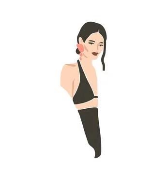 Hand drawn vector abstract flat graphic contemporary aesthetic fashion Stock Illustration