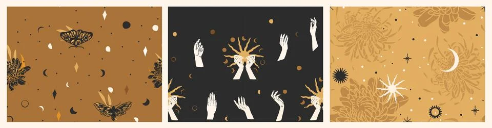 Hand drawn vector abstract flat stock graphic illustration seamless pattern Illustrazione stock