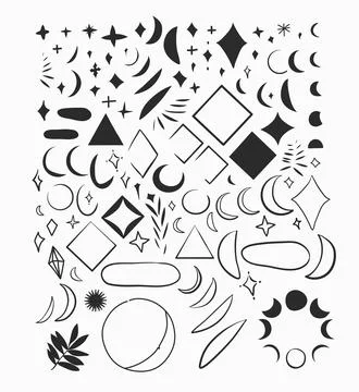 Hand drawn vector abstract flat graphic illustrations collection set bundle with 库存插图