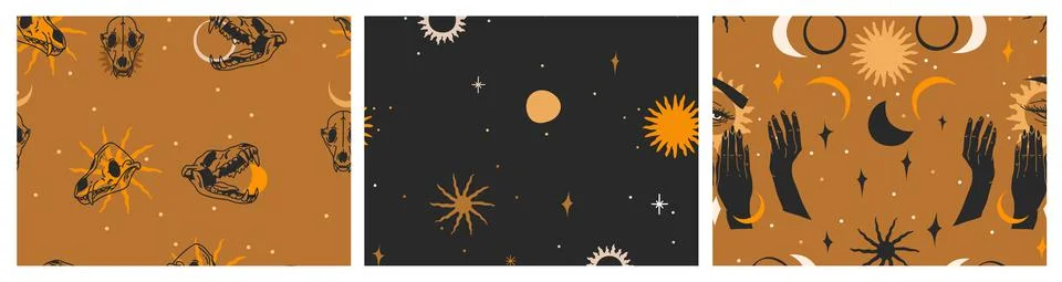 Hand drawn vector abstract flat stock graphic illustration seamless pattern Illustrazione stock