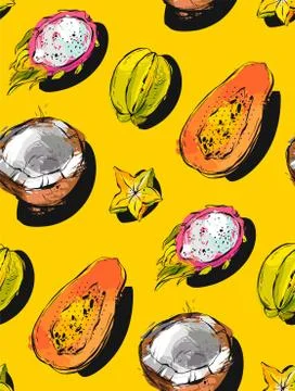 Hand drawn vector abstract freehand textured unusual seamless pattern with Stock Illustration