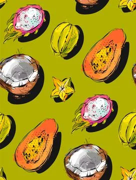 Hand drawn vector abstract freehand textured unusual seamless pattern with Stock-Illustration