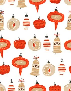 Hand drawn vector abstract fun Merry Christmas time cartoon illustration Illustrazione stock