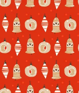 Hand drawn vector abstract fun Merry Christmas time cartoon illustration Illustrazione stock