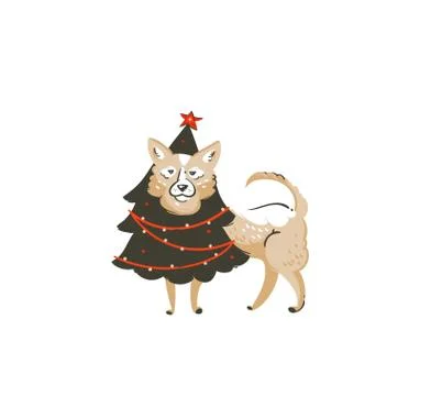 Hand drawn vector abstract fun Merry Christmas time cartoon icon illustration Stock Illustration