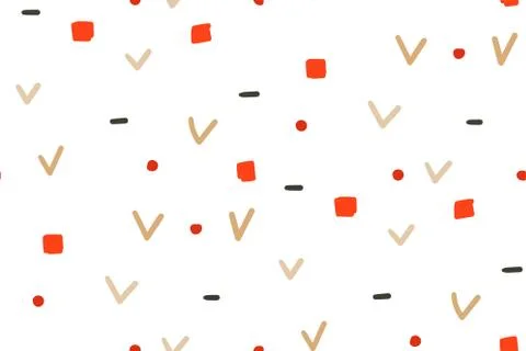 Hand drawn vector abstract fun Merry Christmas time simple seamless pattern Stock Illustration