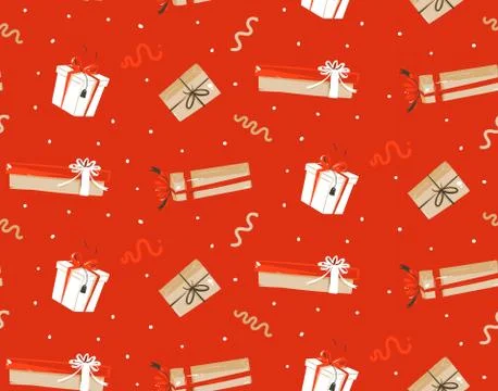 Hand drawn vector abstract fun Merry Christmas time cartoon illustrations Stock Illustration