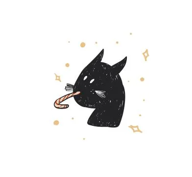 Hand drawn vector abstract fun Merry Christmas time cartoon doodle rustic Illustrazione stock