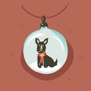 Hand drawn vector abstract fun Merry Christmas and Happy New Year time cartoon Stock Illustration