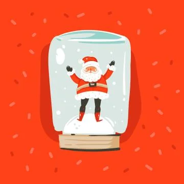 Hand drawn vector abstract fun Merry Christmas and Happy New Year time cartoon Stock Illustration