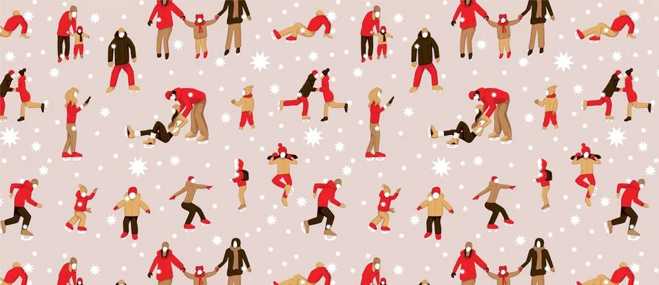 Hand drawn vector abstract fun Merry Christmas time illustration pattern Illustrazione stock