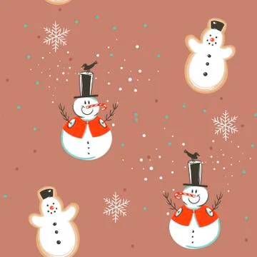 Hand drawn vector abstract fun stock flat Merry Christmas,and Happy New Year Illustrazione stock