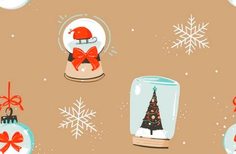 Hand drawn vector abstract fun stock flat Merry Christmas,and Happy New Year Illustrazione stock