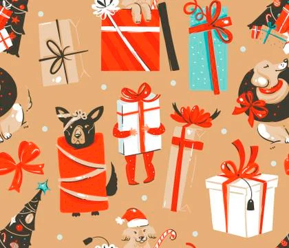 Hand drawn vector abstract fun stock flat Merry Christmas,and Happy New Year Illustrazione stock