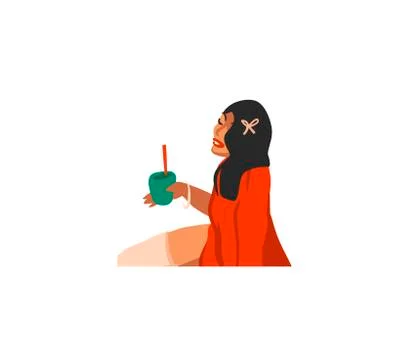 Hand drawn vector abstract fun stock flat Merry Christmas,and Happy New Year Ilustración de archivo