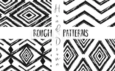 Hand drawn vector abstract graphic rough freehand ink drawing texture seamless Stock Illustration
