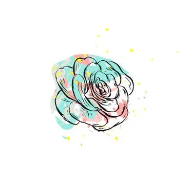 Hand drawn vector abstract graphic drawing succulent plant with freehand texture Ilustración de archivo