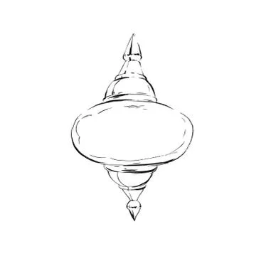 Hand drawn vector abstract graphic ink drawing illustration of arab lantern Stock Illustration