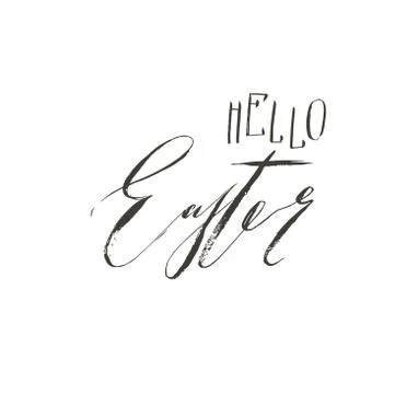Hand drawn vector abstract graphic scandinavian Happy Easter cute greeting card Stock Illustration