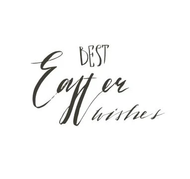 Hand drawn vector abstract graphic scandinavian Happy Easter cute greeting card Stock Illustration