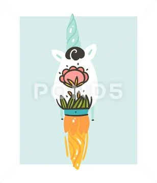 Hand drawn vector abstract graphic creative cartoon illustrations icon with Stock Illustration