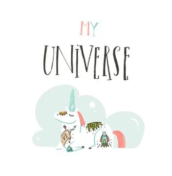 Hand drawn vector abstract graphic creative handwritten calligraphy phase My Stock Illustration