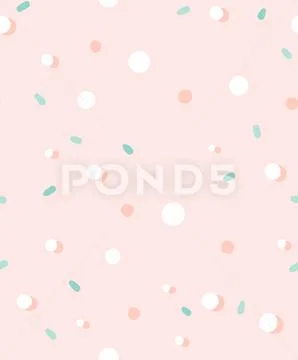 Hand drawn vector abstract graphic simple confetti seamless pattern in pastel Stock Illustration