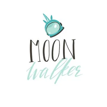 Hand drawn vector abstract graphic creative handwritten calligraphy phase Moon Ilustração Stock