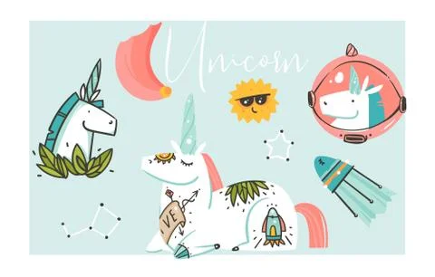 Hand drawn vector abstract graphic creative artistic cartoon illustrations Stock Illustration