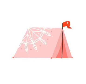 Hand drawn vector abstract graphic cartoon summer time flat illustrations with Stock Illustration