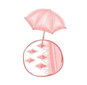 Hand drawn vector abstract graphic cartoon summer time flat illustrations with Stock Illustration