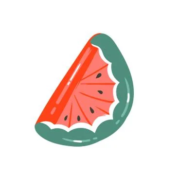 Hand drawn vector abstract graphic cartoon summer time collection flat Stock Illustration