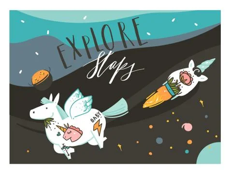 Hand drawn vector abstract graphic creative artistic cartoon illustrations Stock Illustration