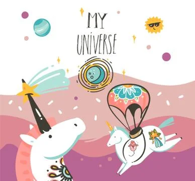 Hand drawn vector abstract graphic creative artistic cartoon illustrations Stock Illustration