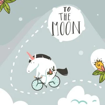 Hand drawn vector abstract graphic creative cartoon illustrations card template Stock Illustration